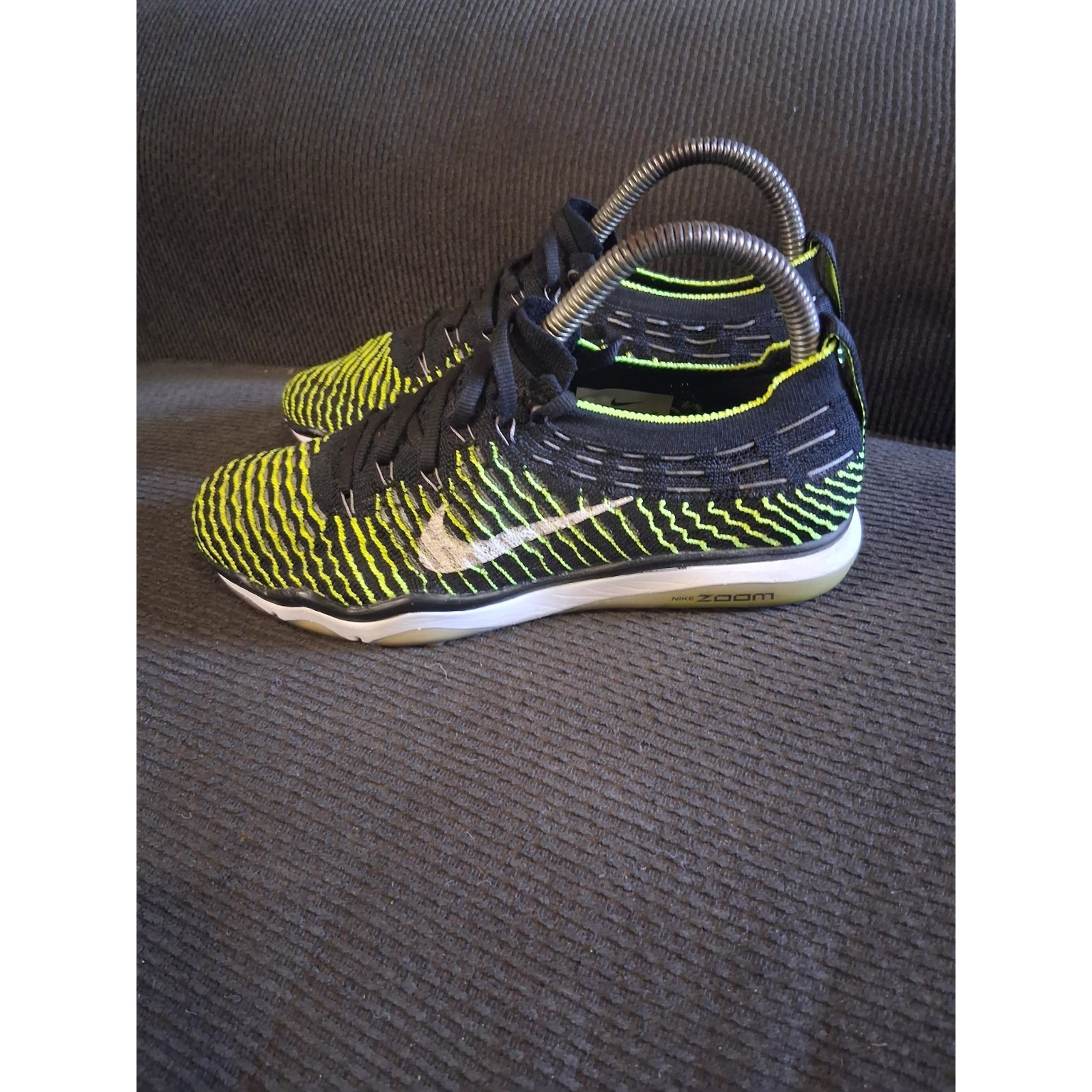 Nike Air Zoom Fearless Flyknit Training Shoes Black/Volt Women's Size 6